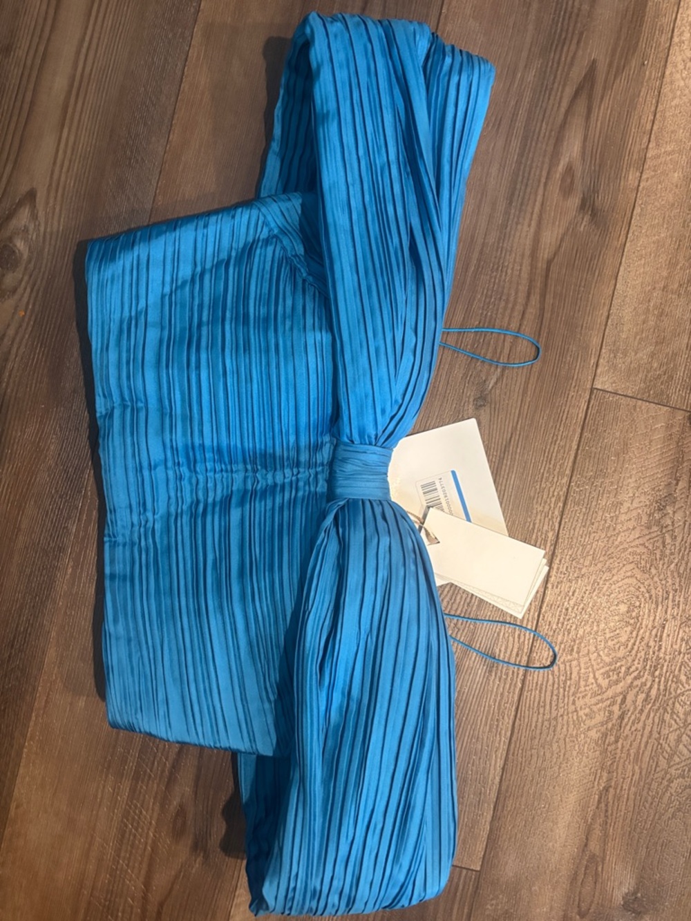 SEMSEM New York OFF-THE-SHOULDER PLISSÉ SILK BUSTIER TOP - Picture 5 of 10
